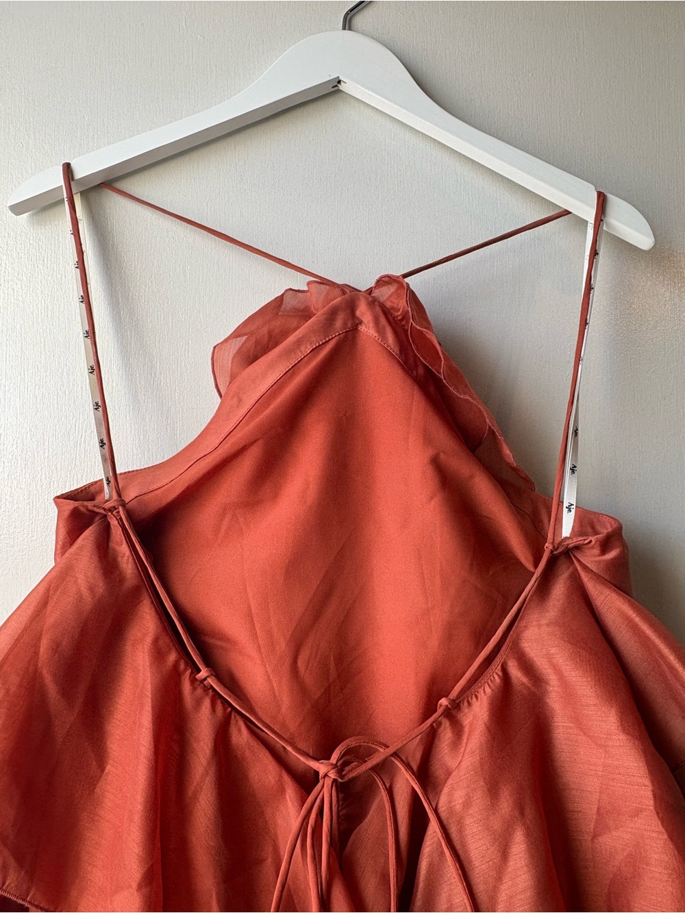 Aje Pandorea Coral Clay Tiered Maxi Dress with Floral Rosette - Picture 5 of 8